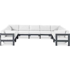 Nizuc White Water Resistant Fabric Outdoor Patio Modular Sectional