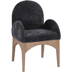 Waldorf Black Chenille Fabric Dining Chair