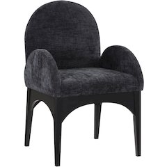 Waldorf Black Chenille Fabric Dining Chair