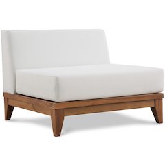 Rio Off White Water Resistant Fabric Outdoor Patio Modular Armless Chair