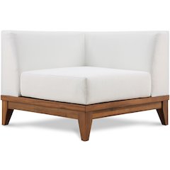 Rio Off White Water Resistant Fabric Outdoor Patio Modular Corner Chair