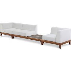 Rio Off White Water Resistant Fabric Outdoor Patio Modular Sofa