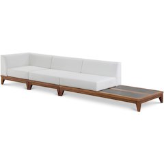 Rio Off White Water Resistant Fabric Outdoor Patio Modular Sofa