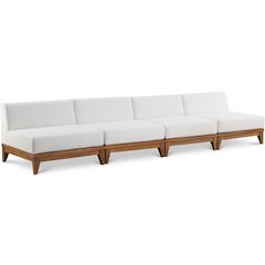 Rio Off White Water Resistant Fabric Outdoor Patio Modular Sofa