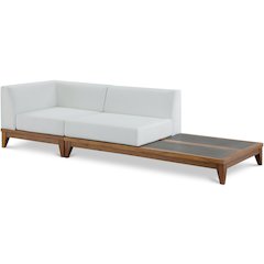 Rio Off White Water Resistant Fabric Outdoor Patio Modular Sofa