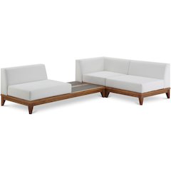 Rio Off White Water Resistant Fabric Outdoor Patio Modular Sectional