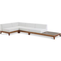 Rio Off White Water Resistant Fabric Outdoor Patio Modular Sectional
