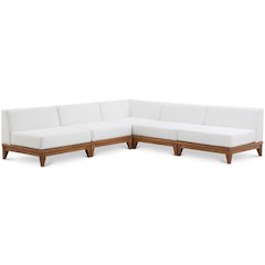 Rio Off White Water Resistant Fabric Outdoor Patio Modular Sectional