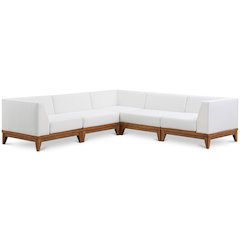 Rio Off White Water Resistant Fabric Outdoor Patio Modular Sectional