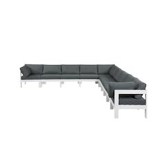Gray Fabric Outdoor Patio Modular Sectional With Contemporary Design