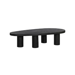Art Deco Black Coffee Table with Black Oak Finish, Sturdy Construction