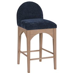 Waldorf Navy Chenille Fabric Stool