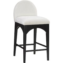 Waldorf Cream Chenille Fabric Stool