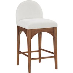 Waldorf Cream Chenille Fabric Stool