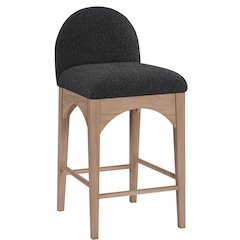 Waldorf Black Boucle Fabric Stool
