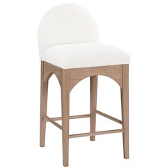 Waldorf Cream Boucle Fabric Stool