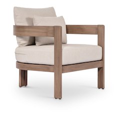 Newport Beige Water Resistant Fabric Upholstered Outdoor Patio Chair