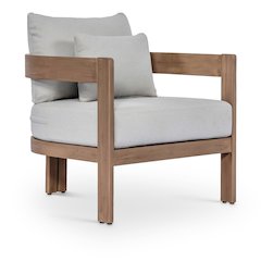 Newport Grey Water Resistant Fabric Upholstered Outdoor Patio Chair