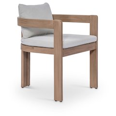 Newport Grey Water Resistant Fabric Upholstered Outdoor Patio Dining Chair