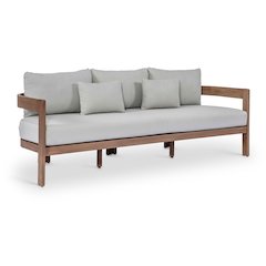 Newport 86.75" Grey Water Resistant Fabric Upholstered Outdoor Patio Sofa