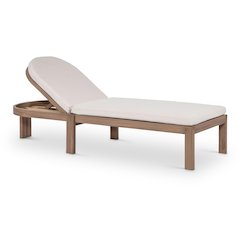 Newport Cream Water Resistant Fabric Upholstered Outdoor Patio Lounge Chair