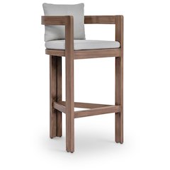 Newport Grey Water Resistant Fabric Upholstered Outdoor Patio Bar Stool