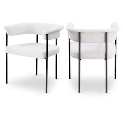 Malin Cream Boucle Fabric Dining Chair, Set of 2