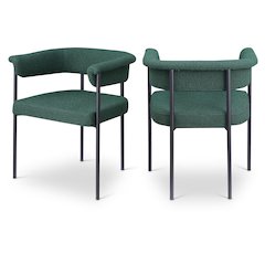 Malin Green Boucle Fabric Dining Chair, Set of 2
