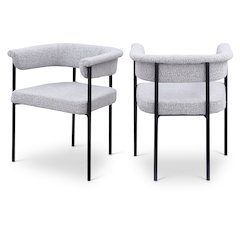 Malin Grey Boucle Fabric Dining Chair, Set of 2