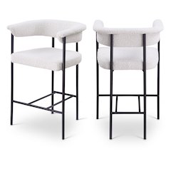 Malin Cream Boucle Fabric Counter Stool, Set of 2