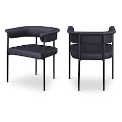 Malin Black Vegan Leather Dining Chair, Set of 2