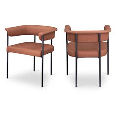 Malin Cognac Vegan Leather Dining Chair, Set of 2