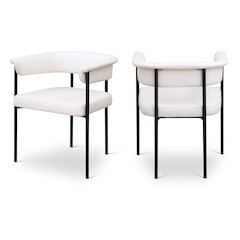 Malin Cream Vegan Leather Dining Chair, Set of 2