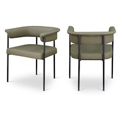 Malin Olive Vegan Leather Dining Chair, Set of 2