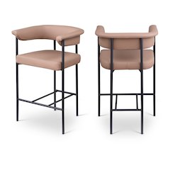 Malin Tan Vegan Leather Counter Stool, Set of 2