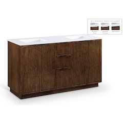 Willard 60" Brown Engineered Stone And Solid Wood Bathroom Vanity