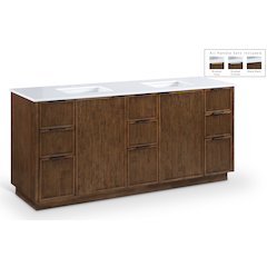 Willard 72" Brown Engineered Stone And Solid Wood Bathroom Vanity