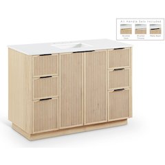 Willard 48" Natural Engineered Stone And Solid Wood Bathroom Vanity