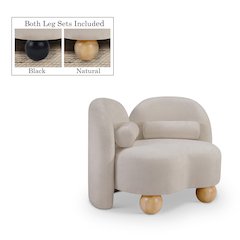 Daphne Beige Chenille Fabric Chair