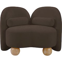 Daphne Brown Chenille Fabric Chair