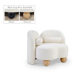 Daphne Cream Chenille Fabric Chair