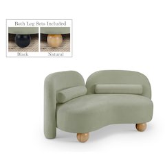 Daphne Mint Chenille Fabric Loveseat