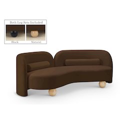 Daphne Brown Velvet Sofa