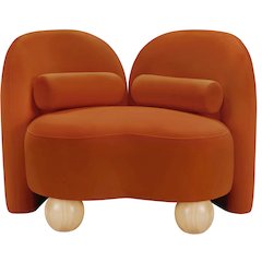 Daphne Cognac Velvet Chair