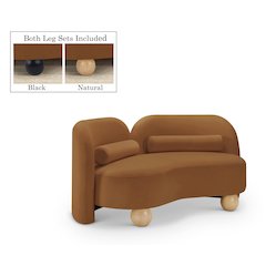 Daphne Saddle Velvet Loveseat