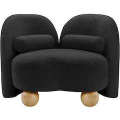 Daphne Black Boucle Fabric Chair