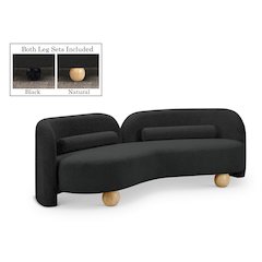 Daphne Black Boucle Fabric Sofa