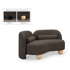 Daphne Brown Boucle Fabric Loveseat