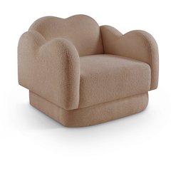 Bloom Beige Teddy Fabric Chair