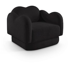 Bloom Black Teddy Fabric Chair